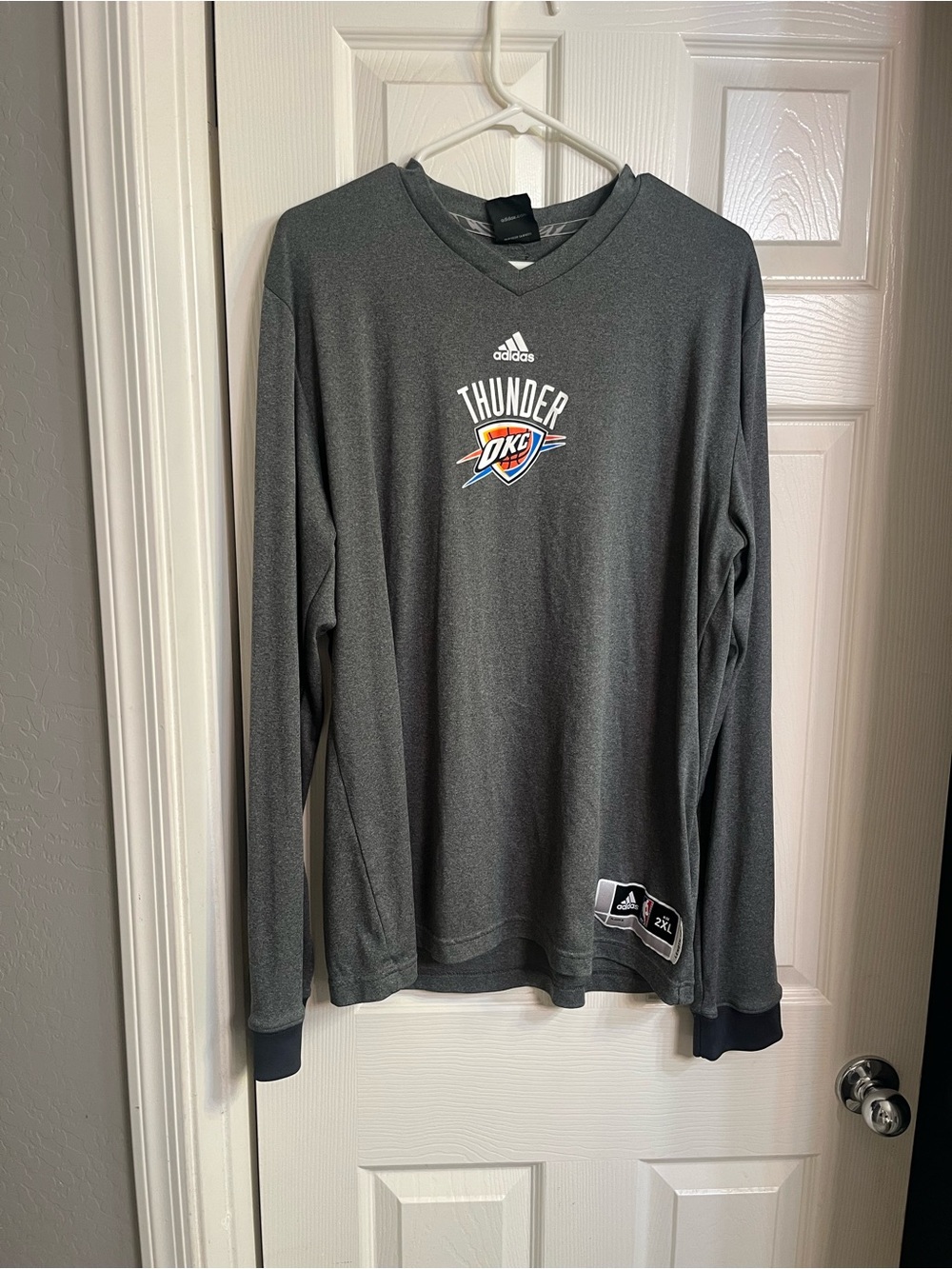 Gray Adidas Oklahoma City Thunder long sleeve shirt